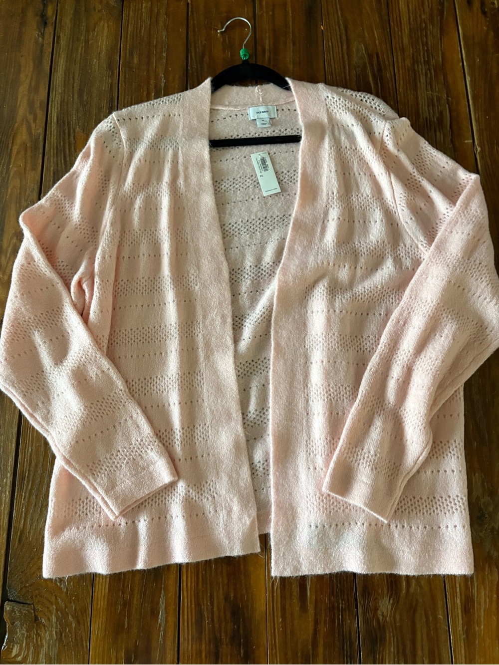Old Navy Light Pink Open-Front Knit Cardigan